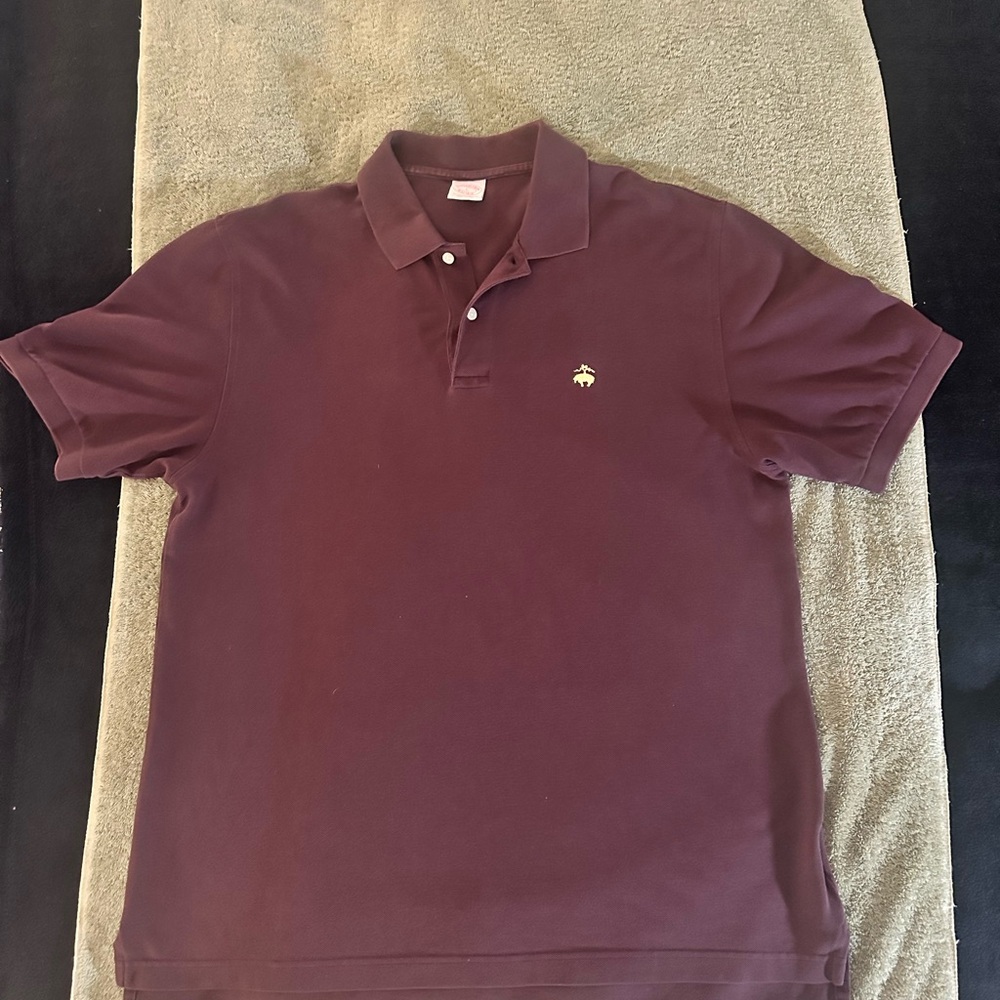 Brooks Brothers Monogram Maroon Polo Shirt